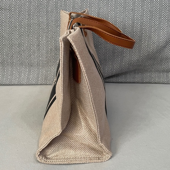 Canvas Wide Stripe Tote Bag - Picture 4 of 10